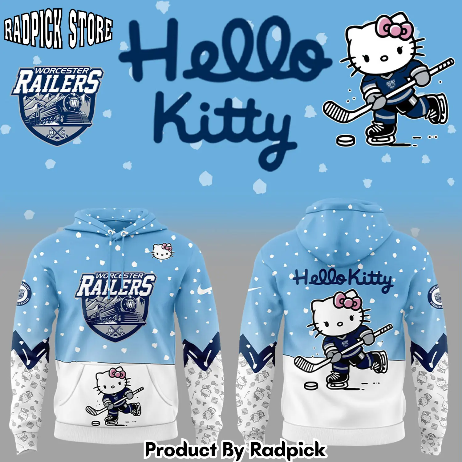Worcester railers x hello kitty 3d hoodie v3 rp2915